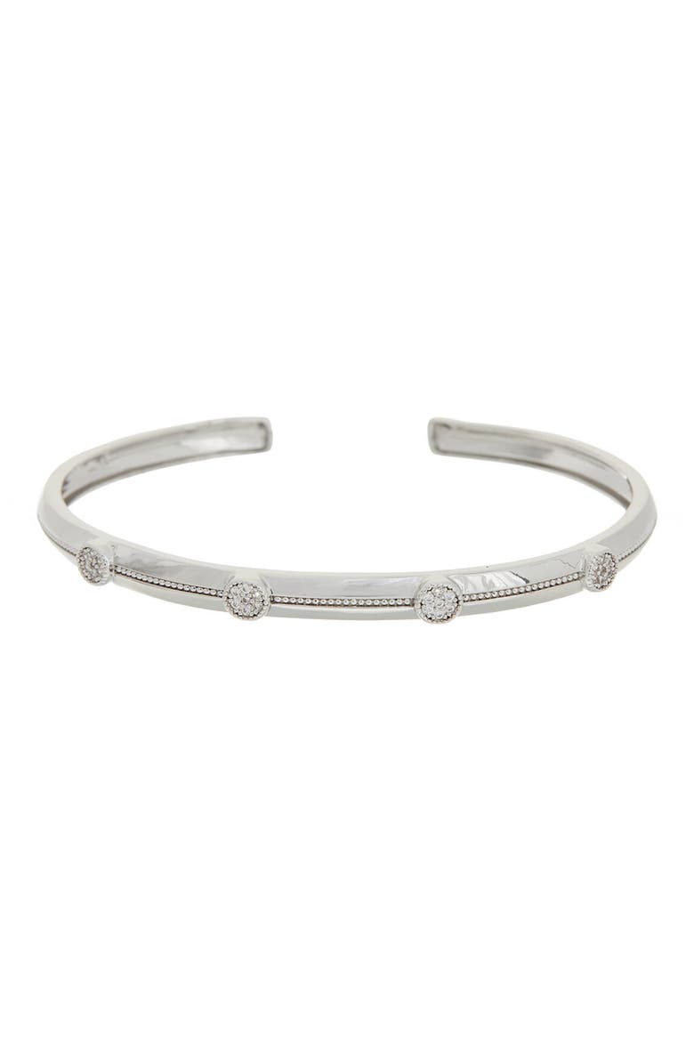 Cubic Zirconia Cuff Bracelet, Main, color, WHITE