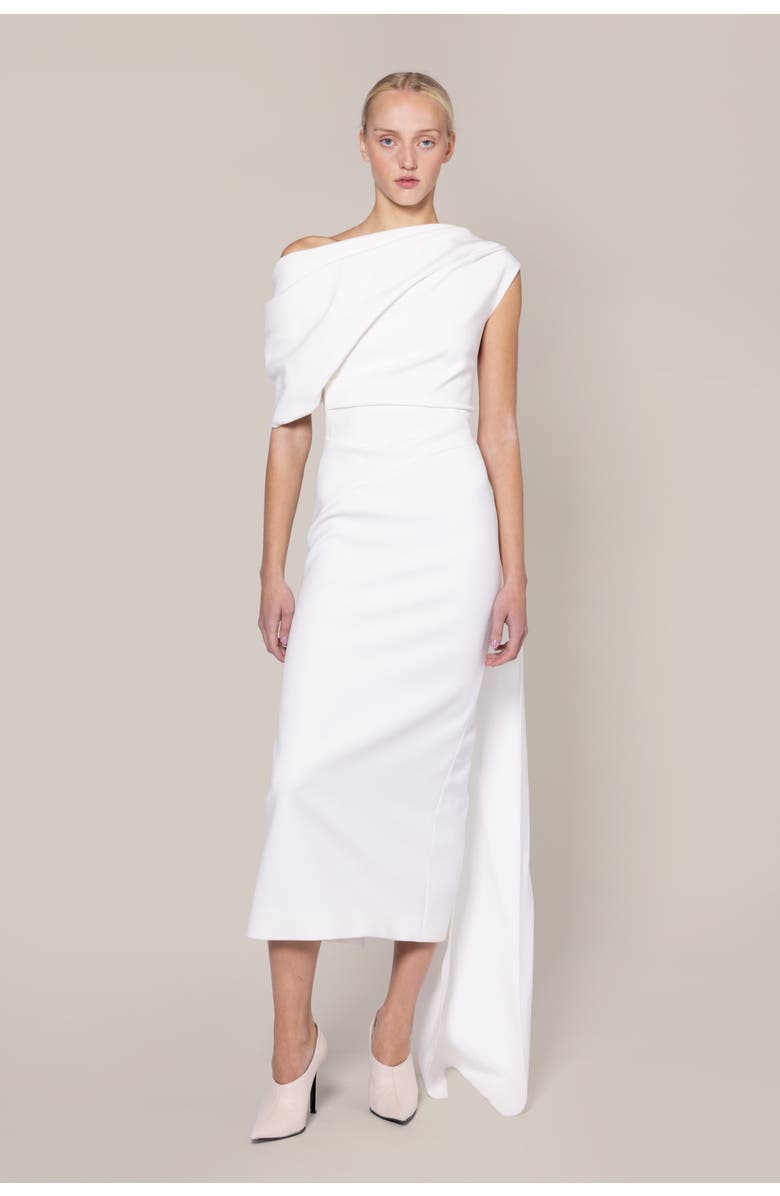 Roksanda Maite Crepe Bridal Dress, Main, color, Ivory