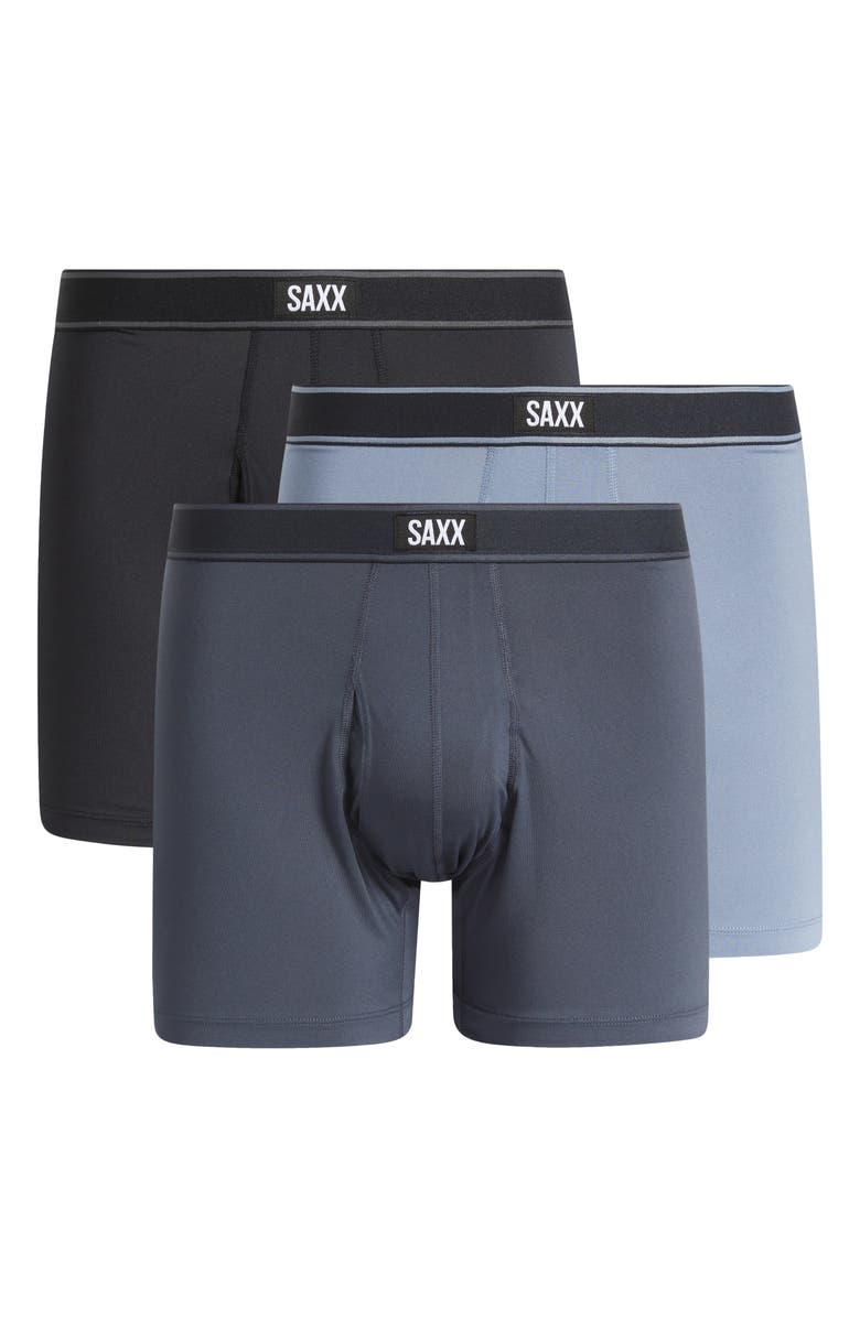 SAXX Assorted 3-Pack Daytripper Boxer Briefs, Main, color, Black/ India Ink/ Flintstone