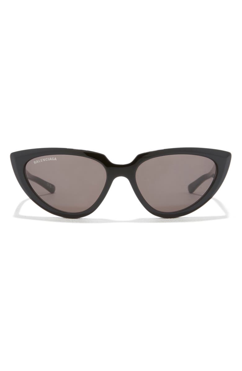 Balenciaga 55mm Cat Eye Sunglasses, Main, color, Black Black Grey