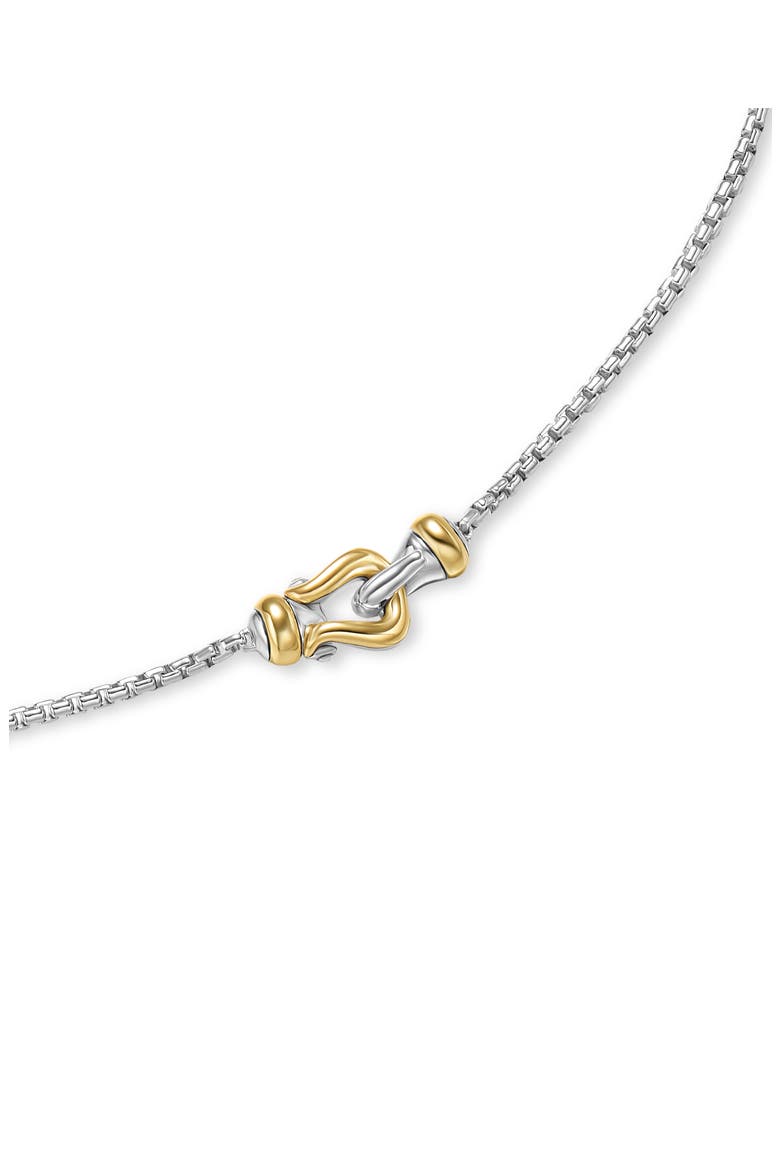 Petite Buckle Necklace in Sterling Silver with 14K Yellow Gold, 16.3mm, Alternate, color, NO COLOR