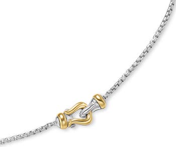 Cable Flex Bracelet in Sterling Silver with 14K Yellow Gold, 4mm