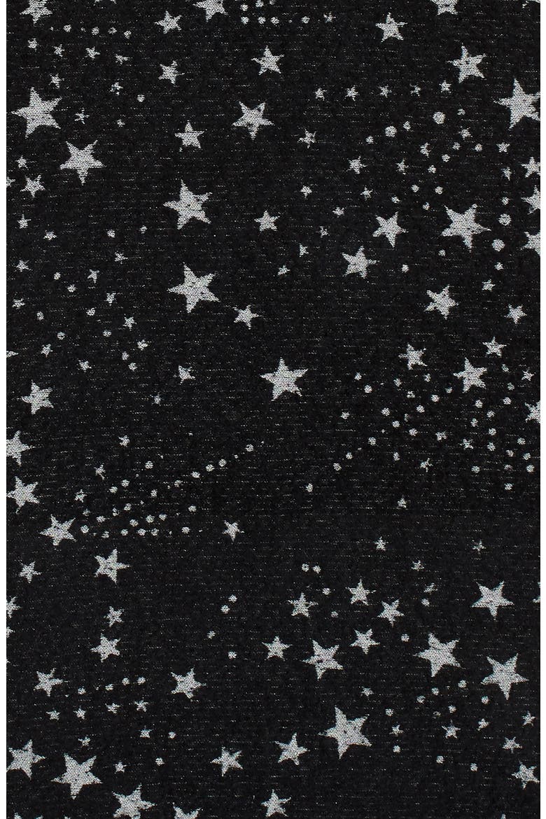 Metallic Star Oblong Scarf, Alternate, color, BLACK