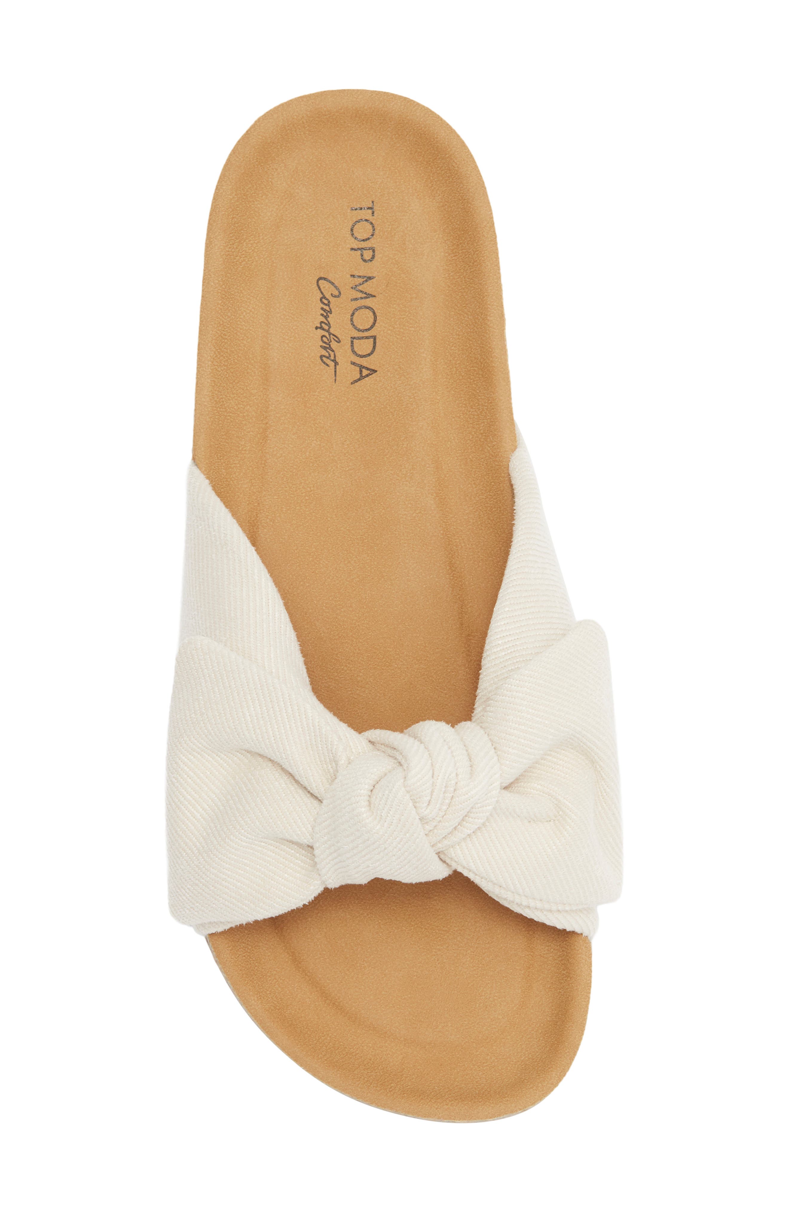 TOP MODA Cory Slide Sandal, Alternate, color, Ivory Denim