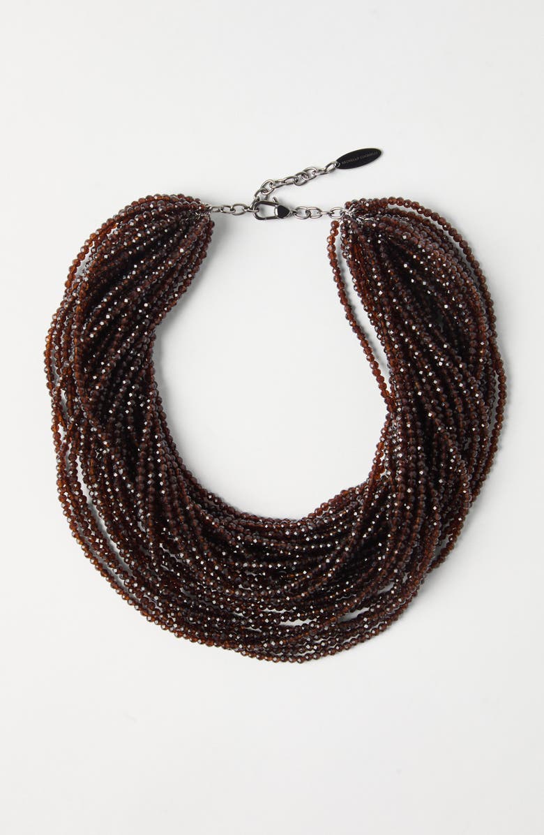 Brunello Cucinelli Vetro and Silver choker, Alternate, color, Brown