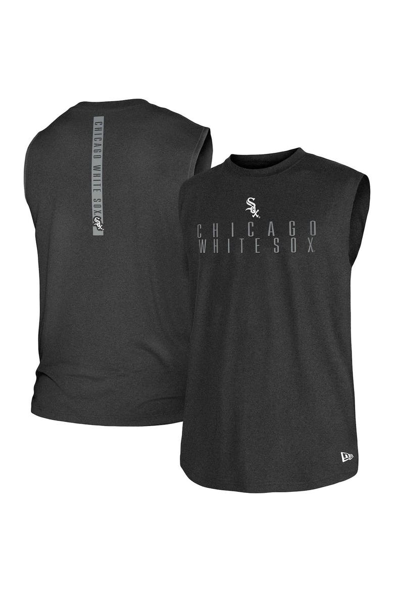 Men's New Era Heather Black Chicago White Sox Team Muscle Tank Top, Main, color, Black
