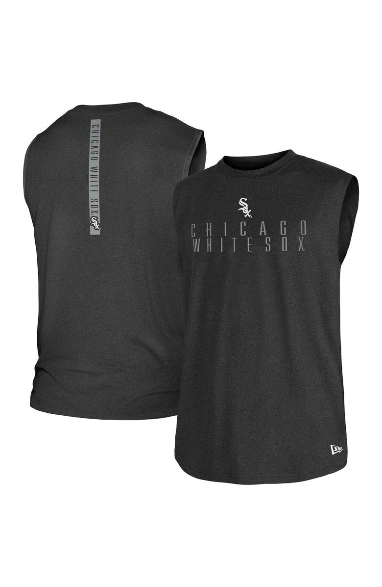 New Era Men's New Era Heather Black Chicago White Sox Team Muscle Tank Top, Main, color, Black