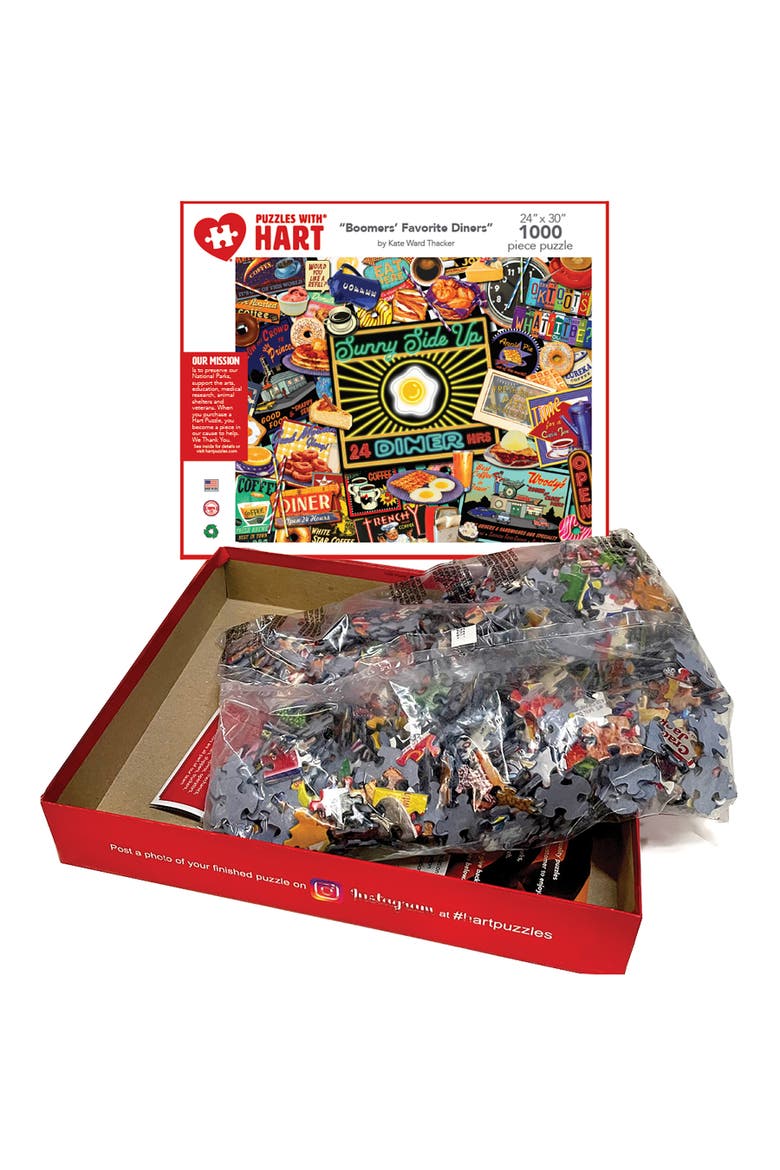 Boomer's Favorite Diners by Kate Ward Thacker, 24 x 30 Inches, 1000 Piece Puzzle, Alternate, color, Multicolored
