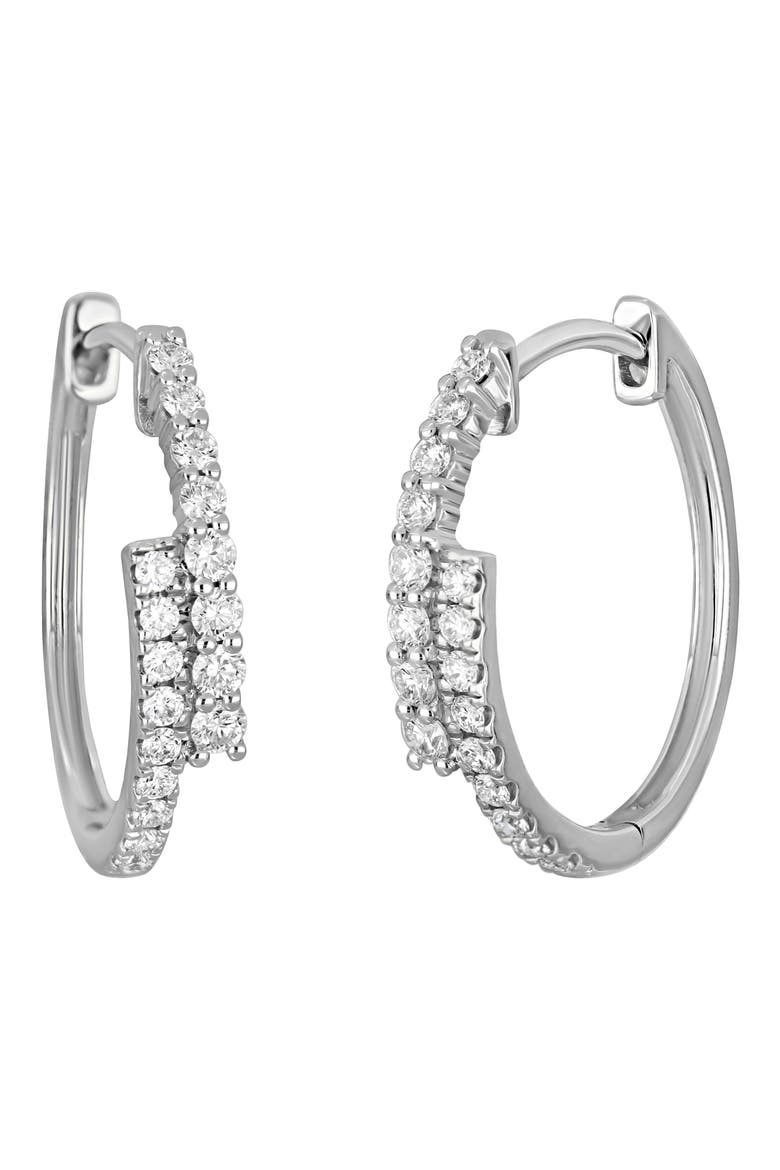 Liora Double Line Hoop Earrings, Main, color, 18K WHITE GOLD