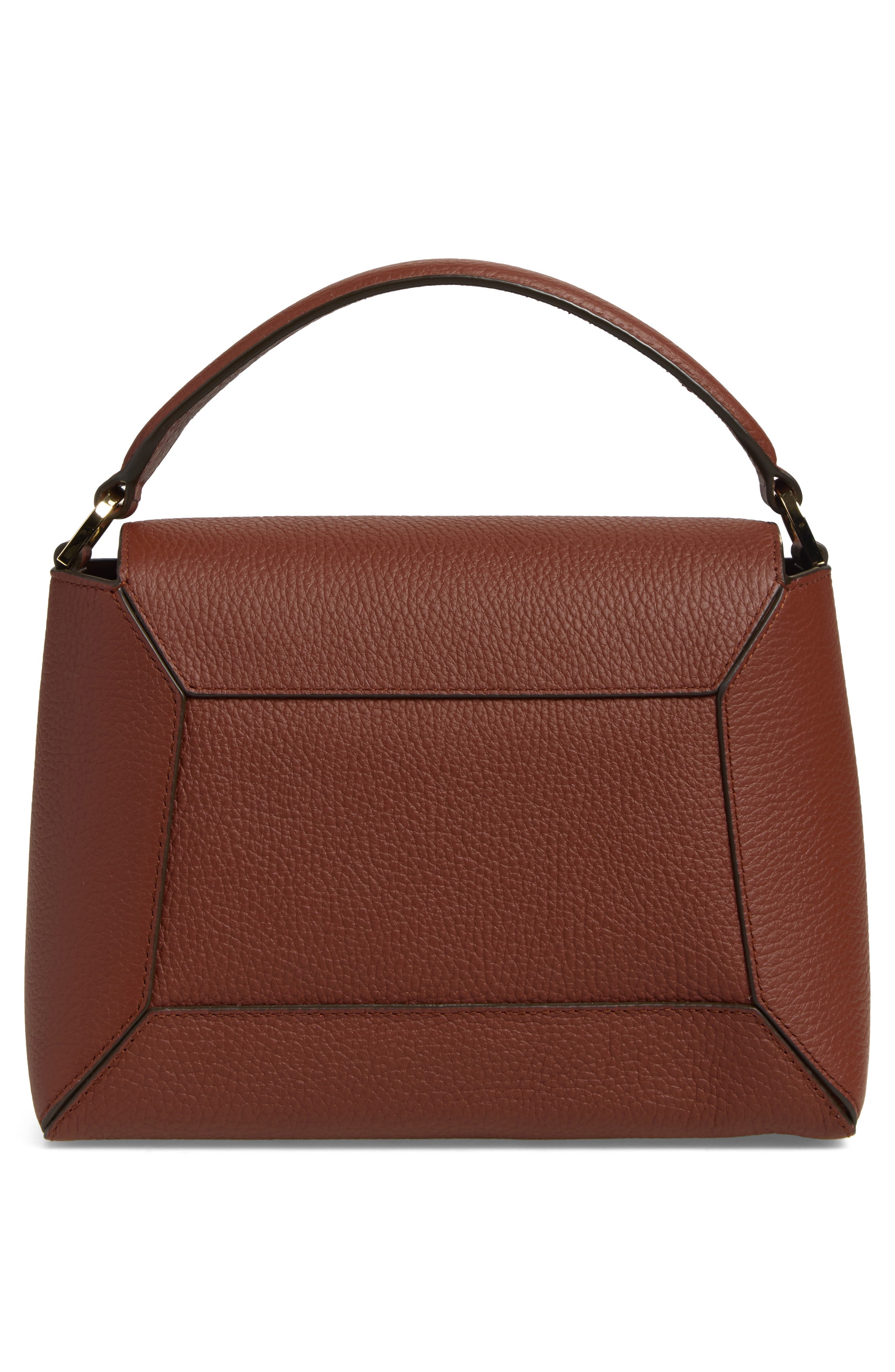 Mosaic Leather Top Handle Bag, Alternate, color, WALNUT
