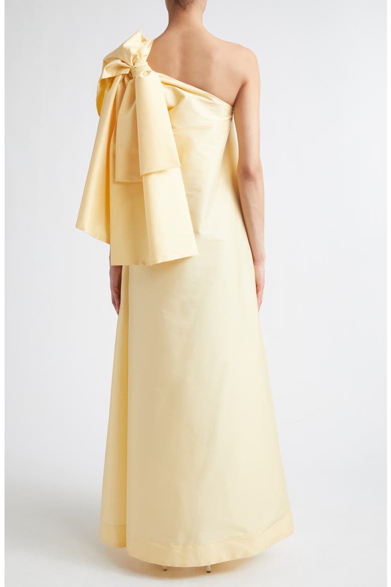 Winnette Bow Detail One-Shoulder Satin Dress, Alternate, color, SOFT YELLOW