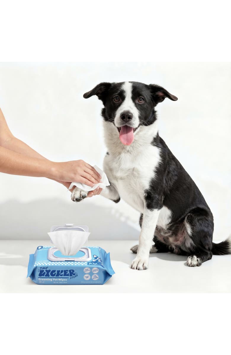 The Licker Store Dog Grooming Wipes, Hydrating & Hypoallergenic, Unscented, Aloe, Chamomile & Shea Butter, Alternate, color, White - 1Pack (80 Ct)