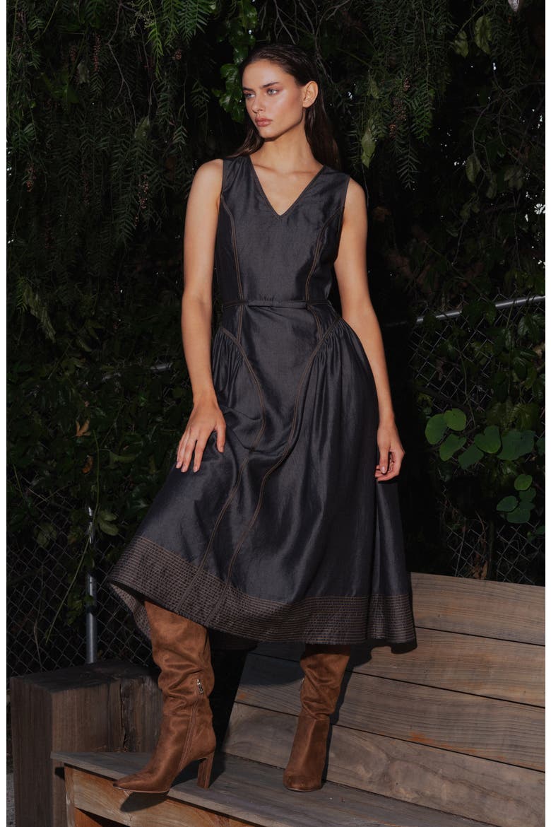 Bruni Sleeveless Fit & Flare Dress, Alternate, color, BLACK
