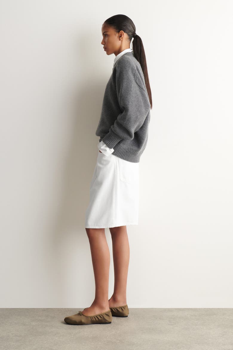 Rounded Cashmere Round-Neck Sweater, Alternate, color, GRAY MÉLANGE