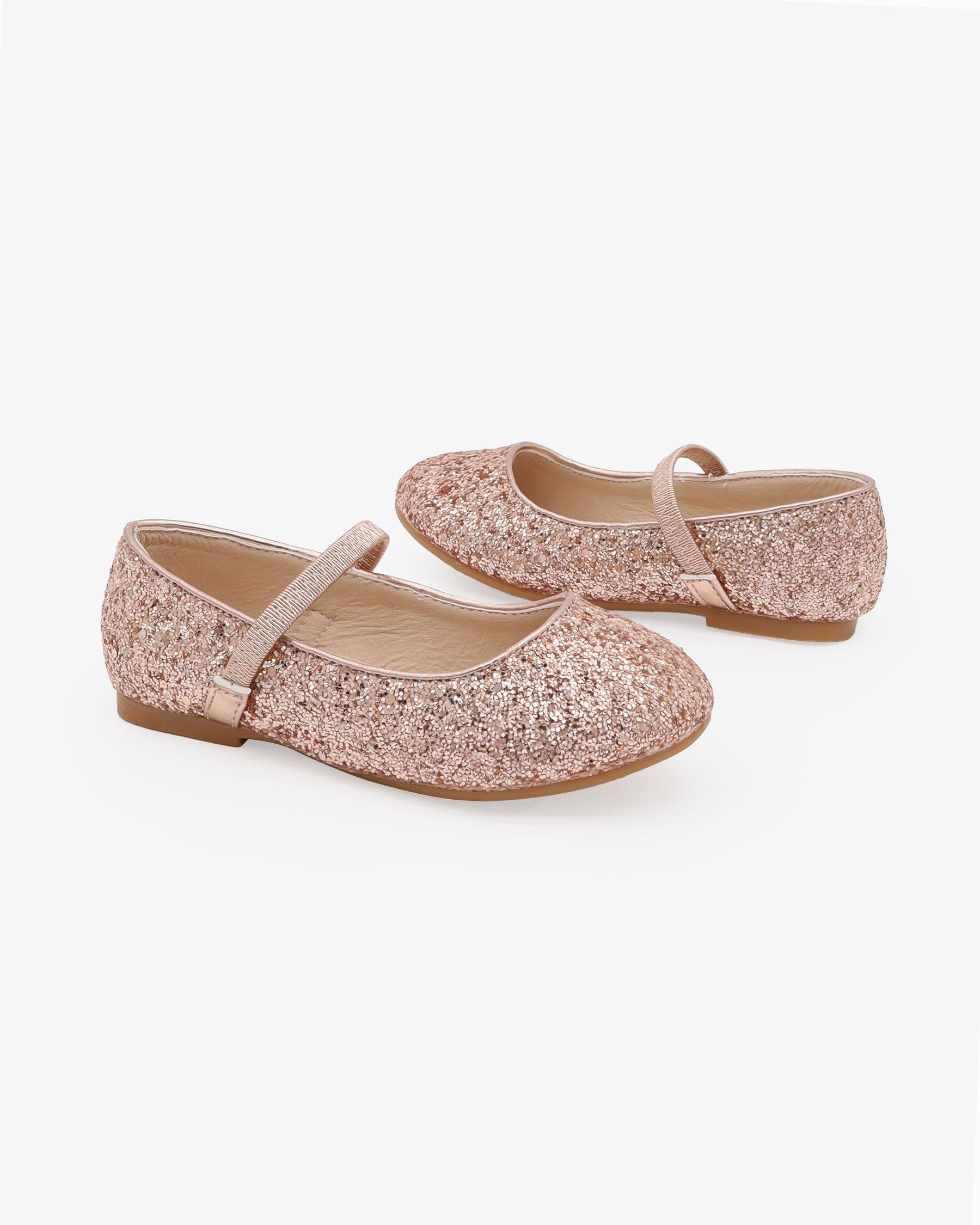 Kailee P Ridley-RG Rock Glitter Mary Jane Ballet Flats, Alternate, color, Rose Gold