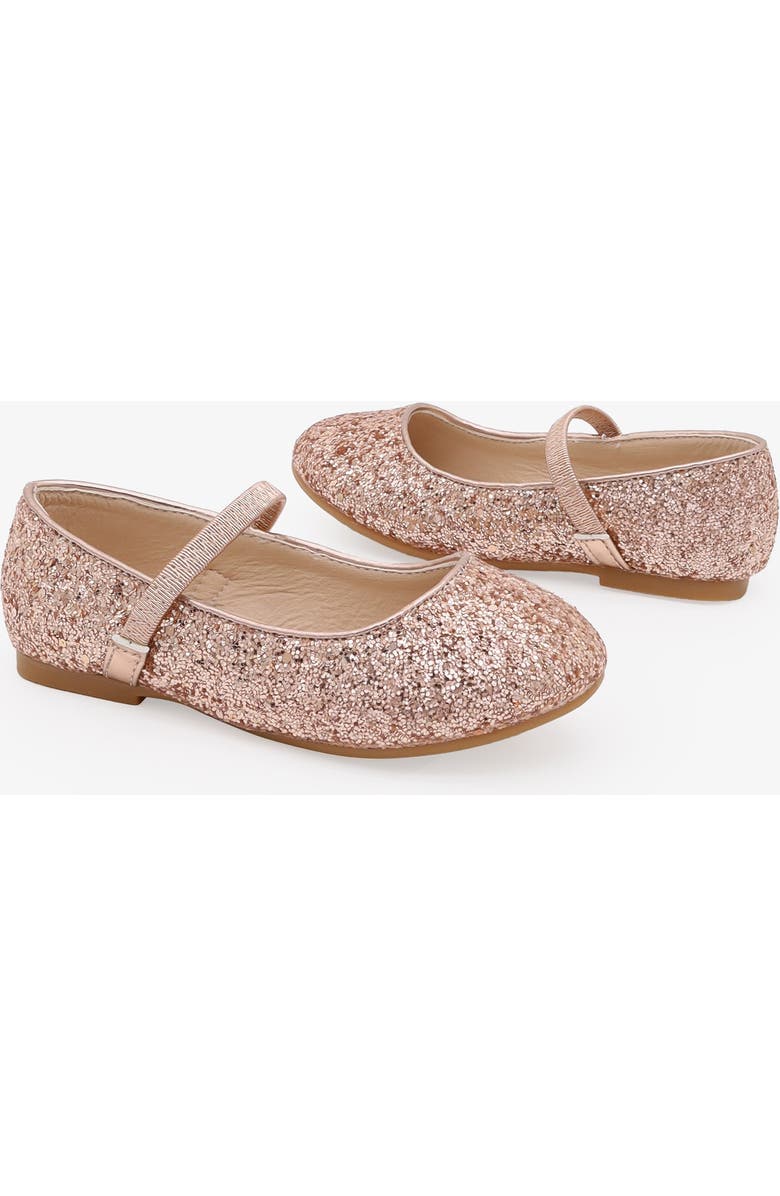 Kailee P Ridley-RG Rock Glitter Mary Jane Ballet Flats, Alternate, color, Rose Gold