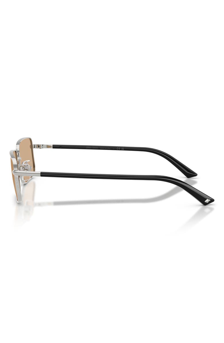 Jimmy Choo 55mm Rectangular Sunglasses, Alternate, color, Silver / Light Yellow