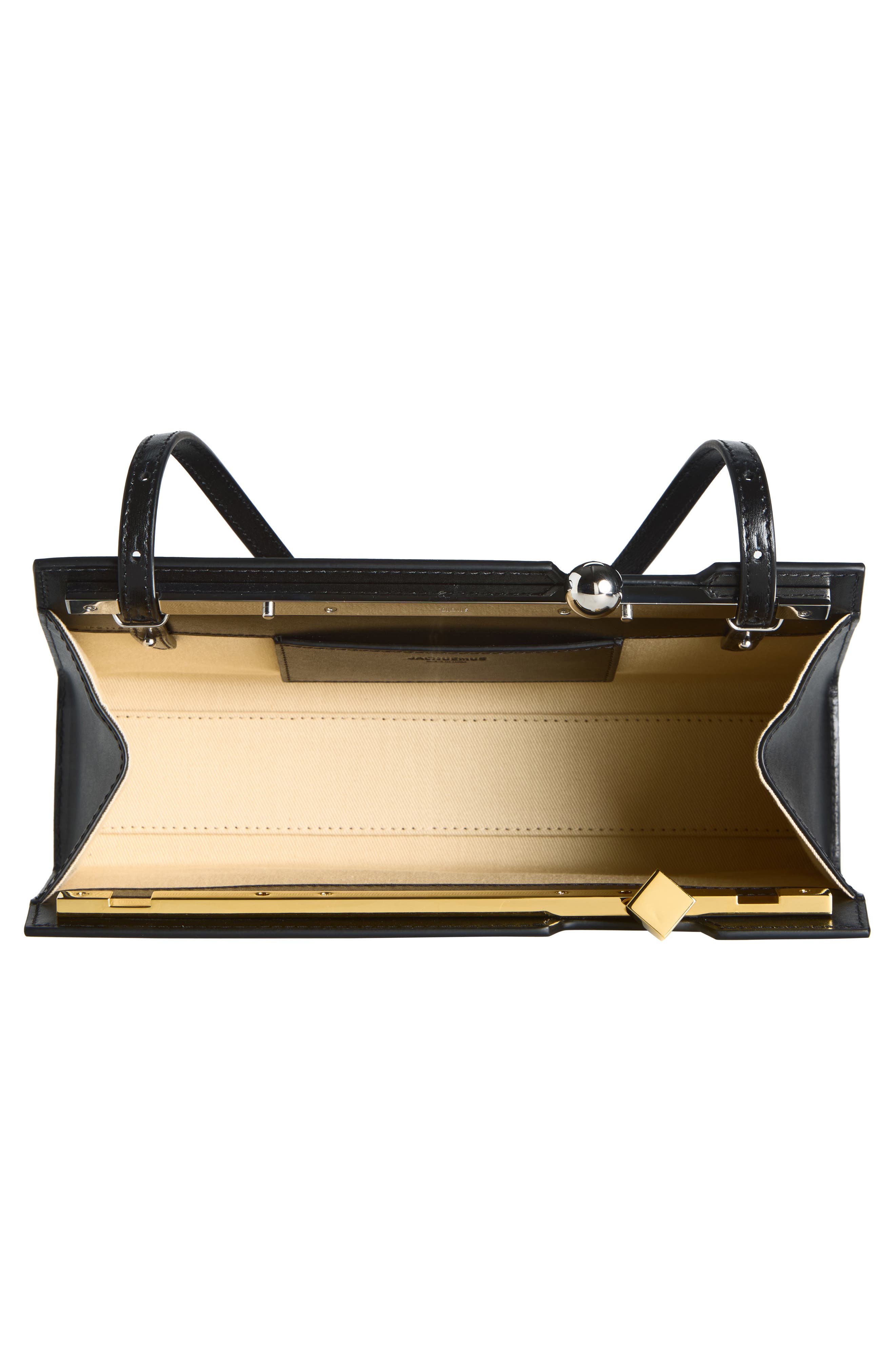 Jacquemus La Pochette Salon Leather Handbag, Alternate, color, Black 990