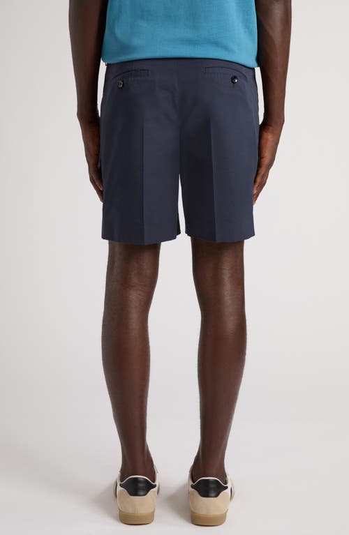 Tom Ford Fluid Pleated Cotton & Silk Poplin Shorts In Hb825 Navy