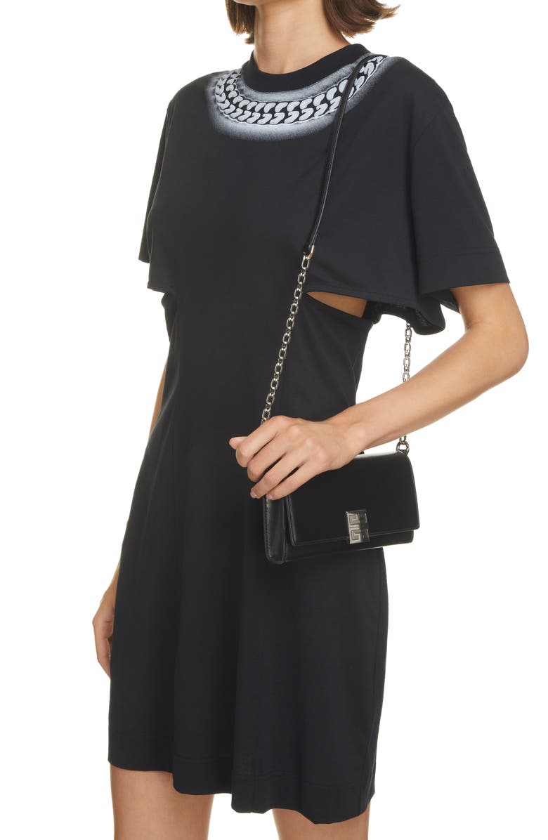 Givenchy 4G Calfskin Leather Wallet on a Chain, Alternate, color, 