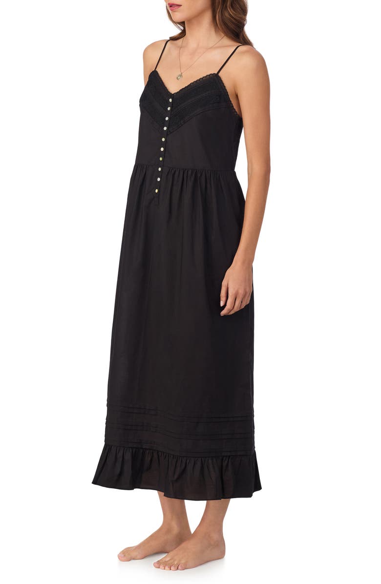 Eileen West Lace Trim Cotton Nightgown, Alternate, color, 