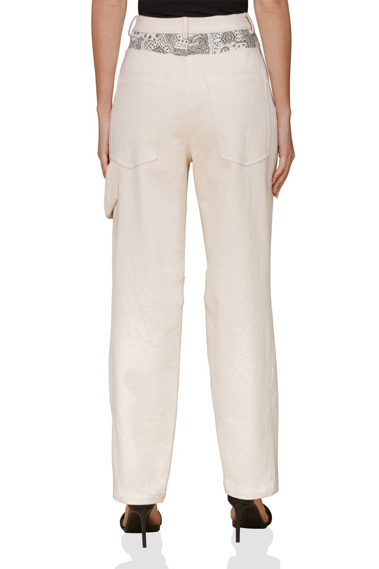 Mixed Media Carpenter Pants, Alternate, color, ECRU BANDANA