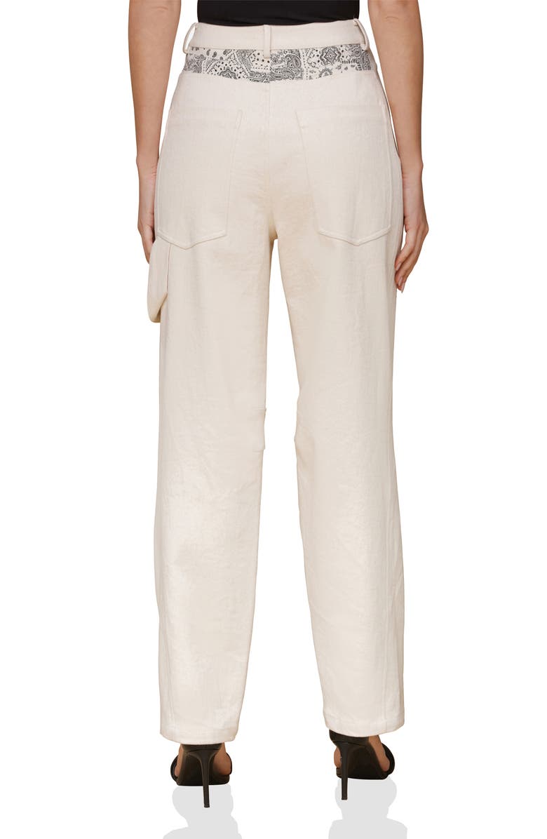 Avec Les Filles Mixed Media Carpenter Pants, Alternate, color, Ecru Bandana