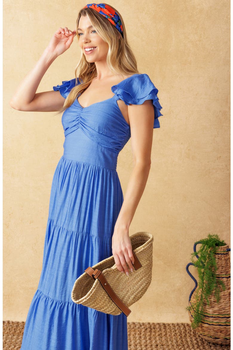Tiered Maxi Dress, Alternate, color, PERIWINKLE
