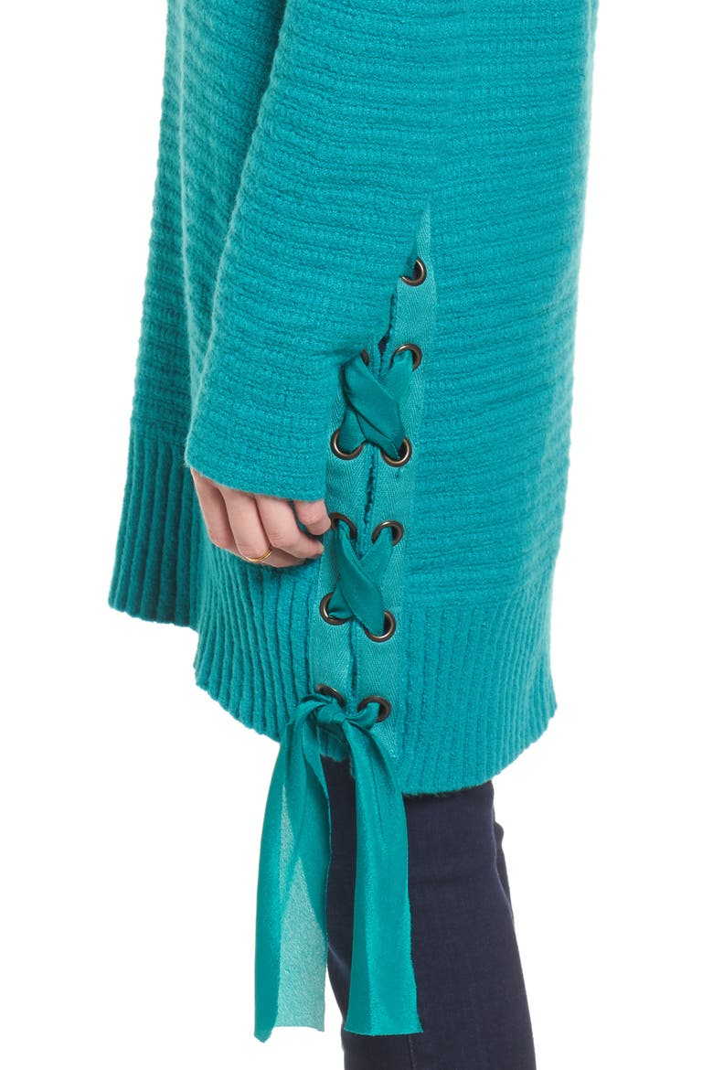 Heart It Laces Sweater, Alternate, color, SKY