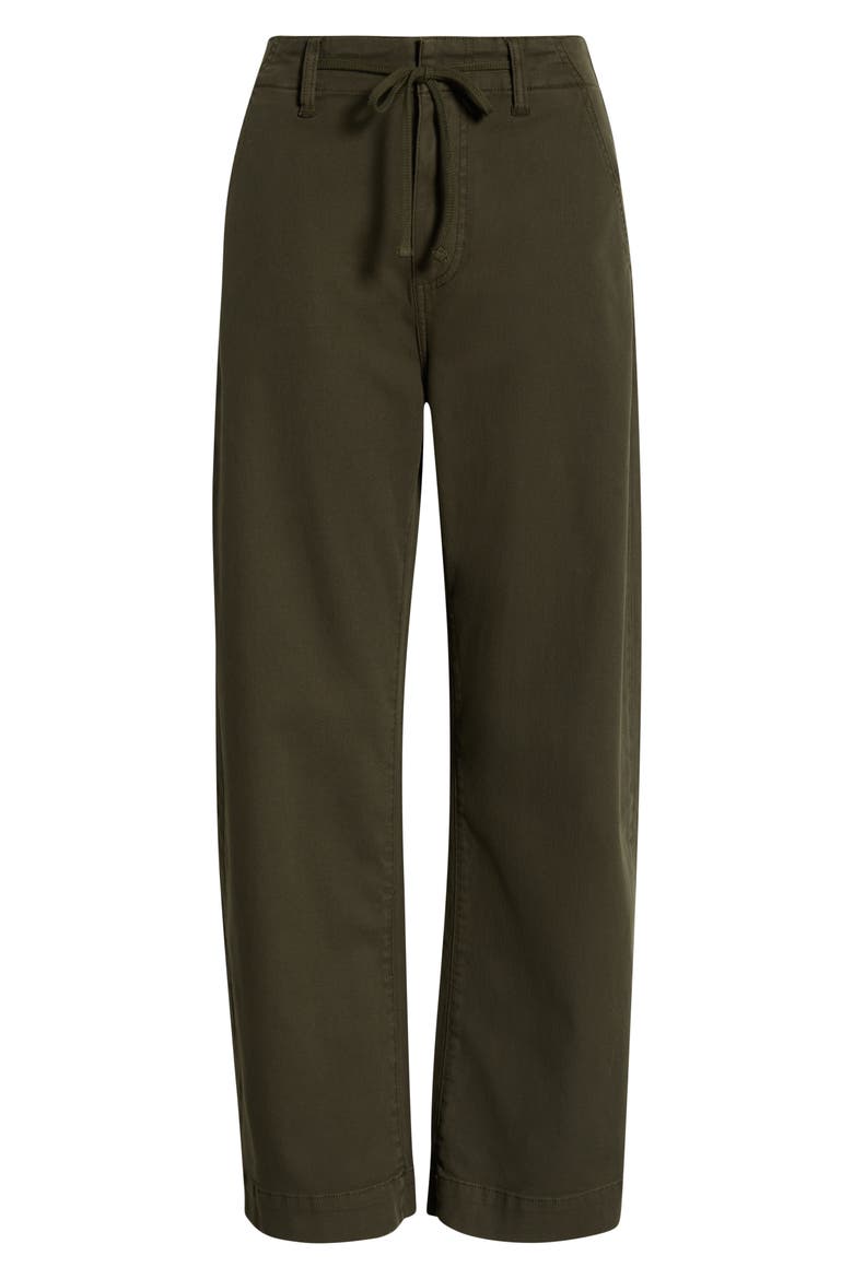 Arellia Drawstring High Waist Barrel Trouser Jeans, Alternate, color, VINTAGE FOREST MOSS