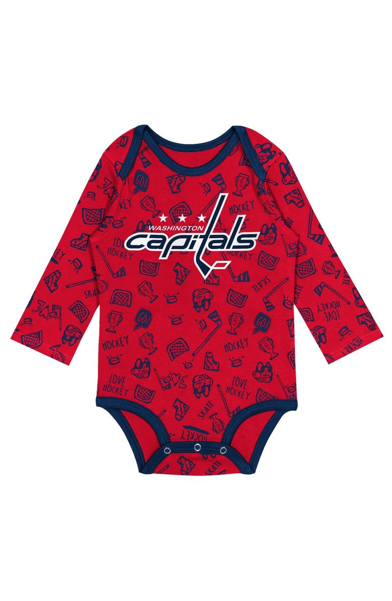 Outerstuff Infant Red Washington Capitals Dynamic Defender Long Sleeve Bodysuit, Alternate, color, 