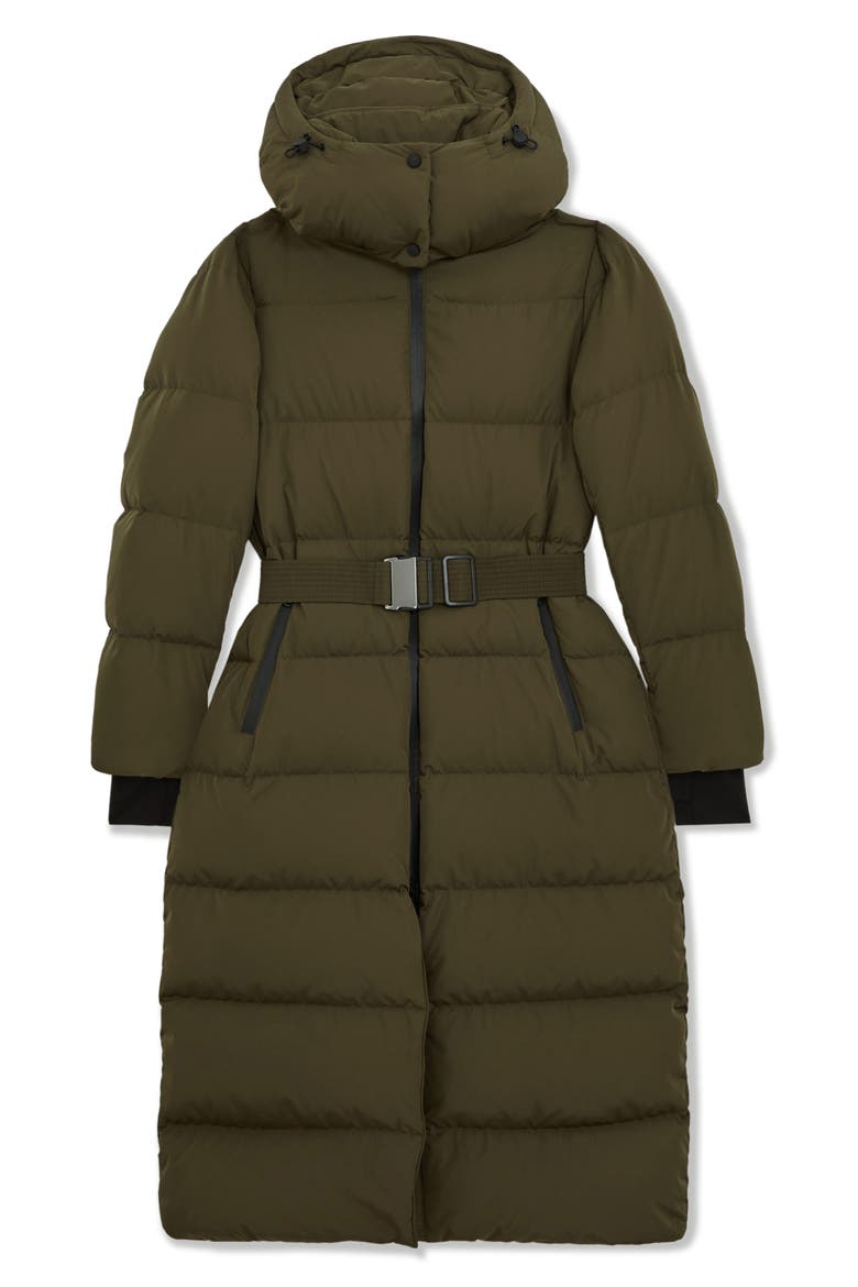 Colette Quilted Longline Puffer Jacket, Alternate, color, KHAKI