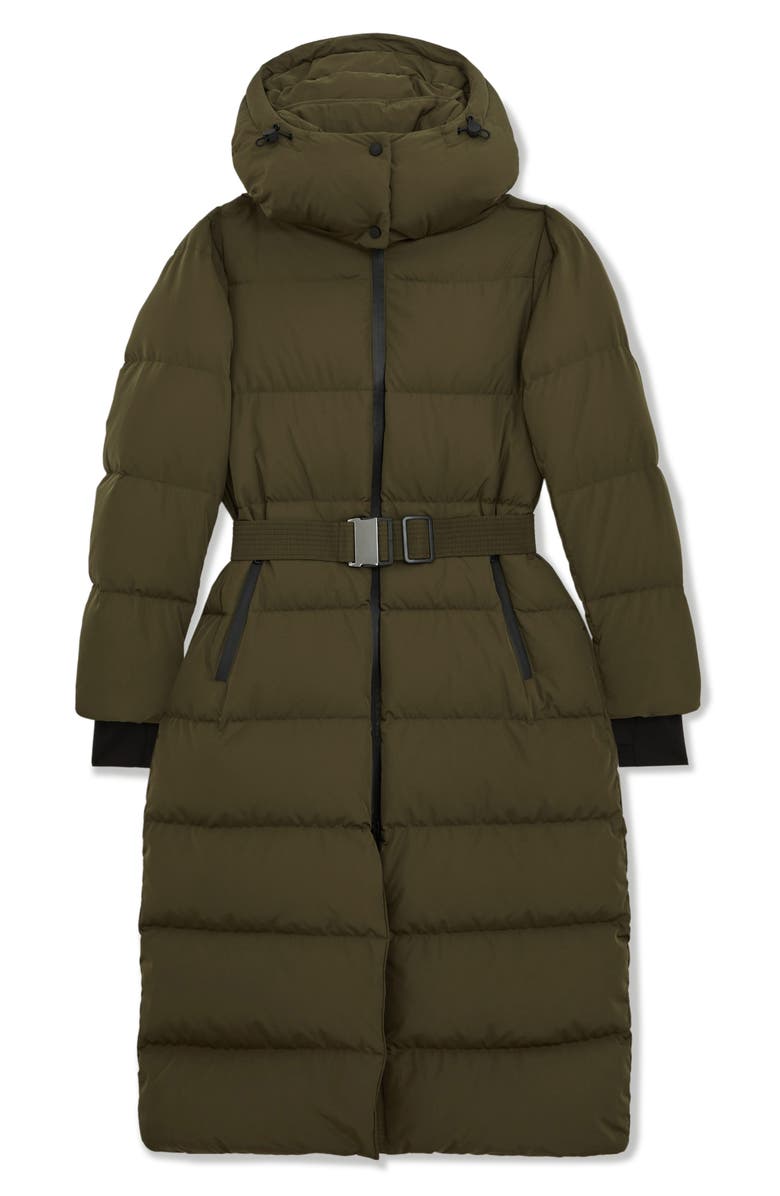 Reiss Colette Quilted Longline Puffer Jacket, Alternate, color, Khaki