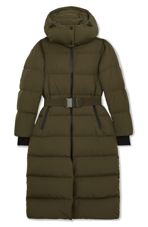 Reiss Colette Quilted Longline Puffer Jacket In Green