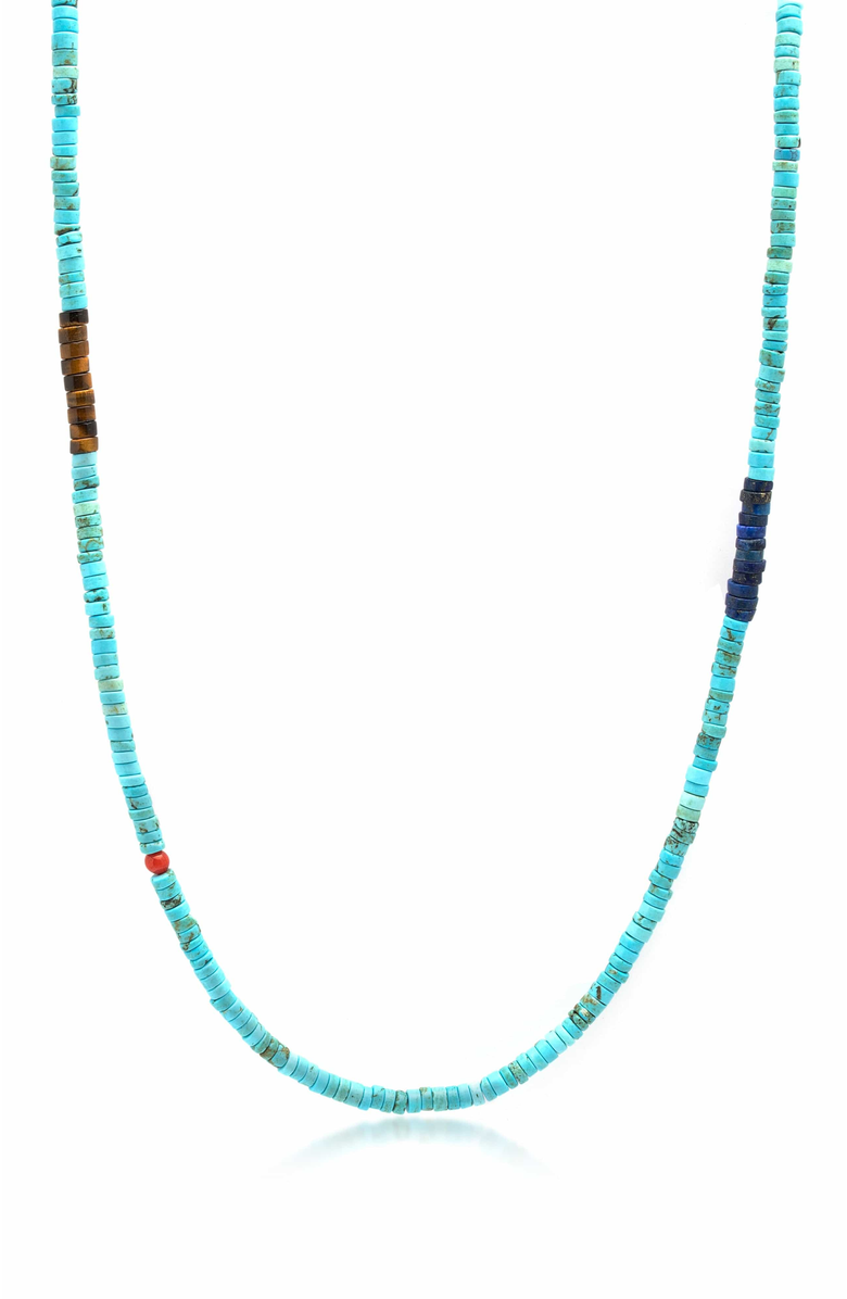 Nialaya Heishi Necklace, Main, color, Turquoise / Brown / Blue