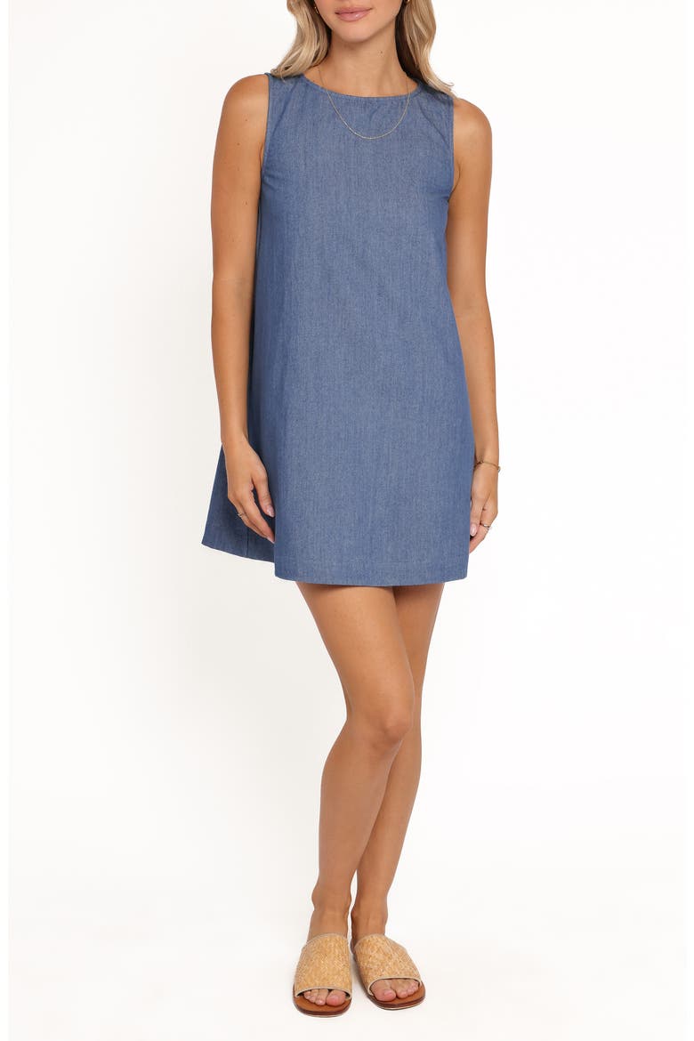 Nicklin Shift Minidress, Main, color, DENIM