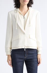 Cinq à Sept Le Petite Khloe Zip-Up Hoodie Blazer