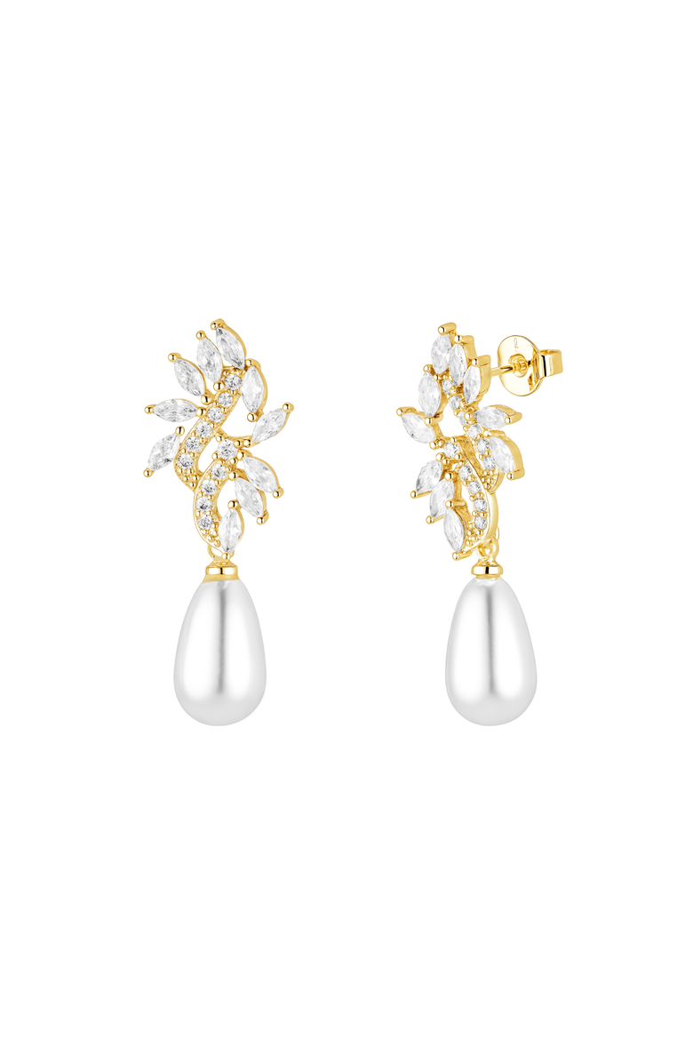 Untamed Petals Regency Crystal Drop Earrings, Main, color, Gold