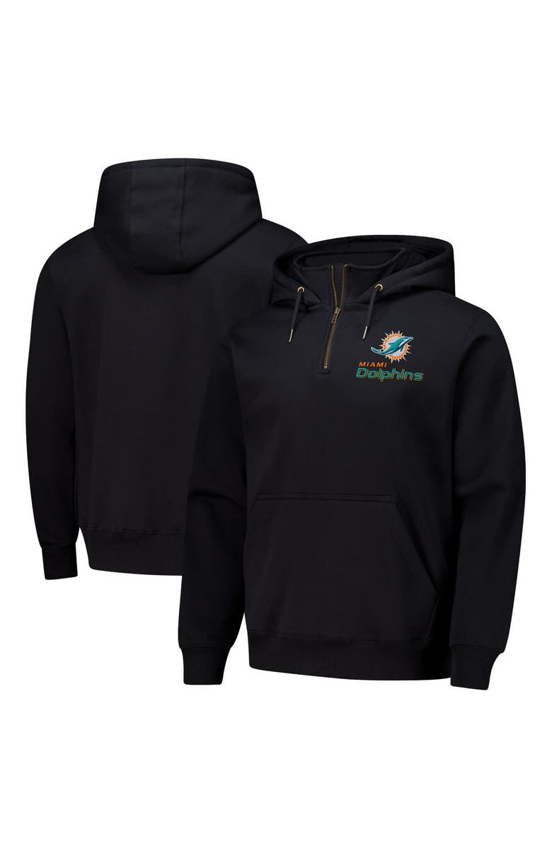DUNBROOKE Unisex Dunbrooke Black Miami Dolphins Defender Quarter-Zip Hoodie, Main, color, Black