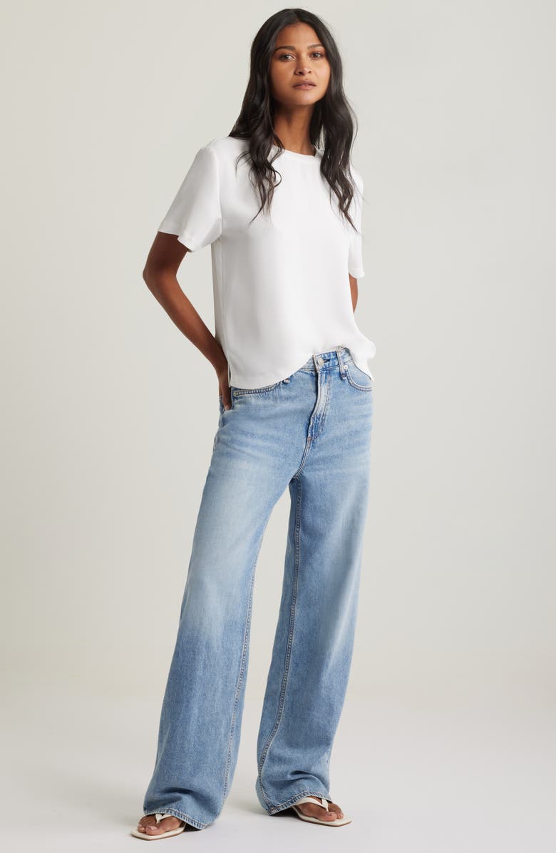 Open Edit Matte Satin Tee, Alternate, color, Ivory Cloud