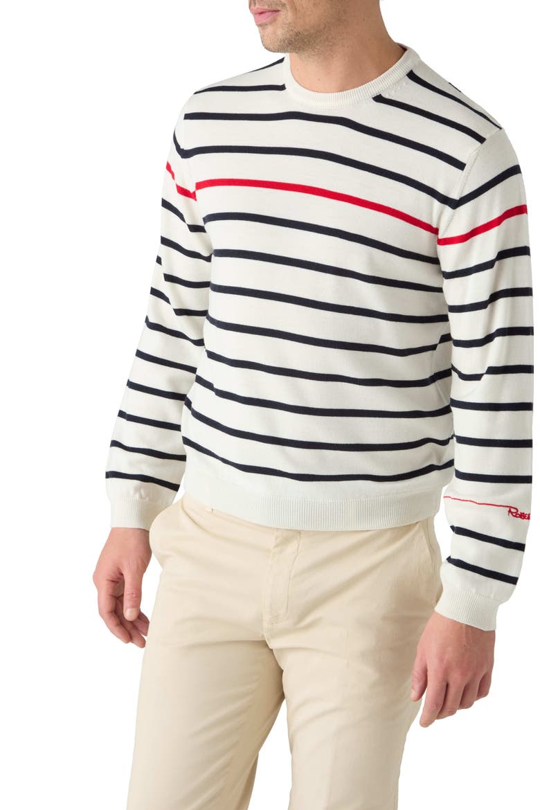 Cooke Engineered Stripe Sweater, Main, color, White and Navy