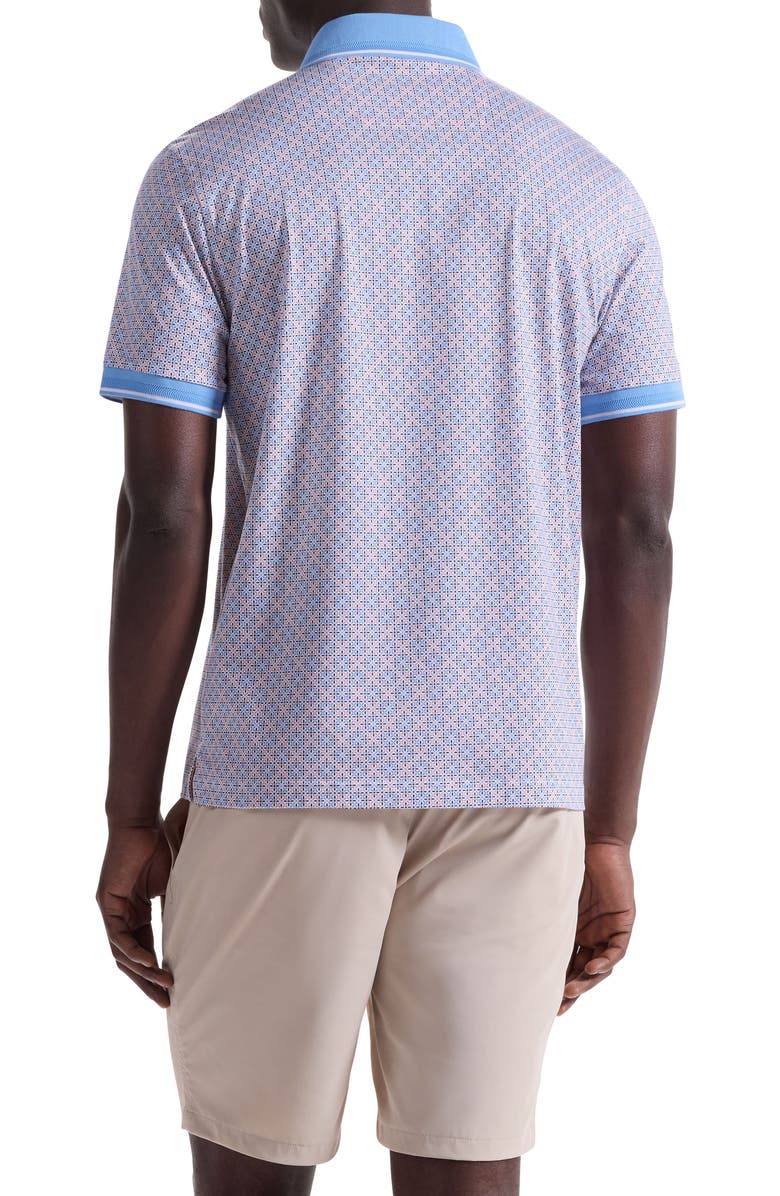 Bugatchi Vance OoohCotton<sup>®</sup> Geo Print Polo, Alternate, color, Coral