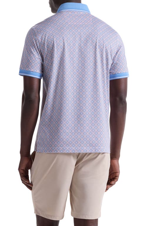 Bugatchi Vance Ooohcotton® Geo Print Polo In Blue
