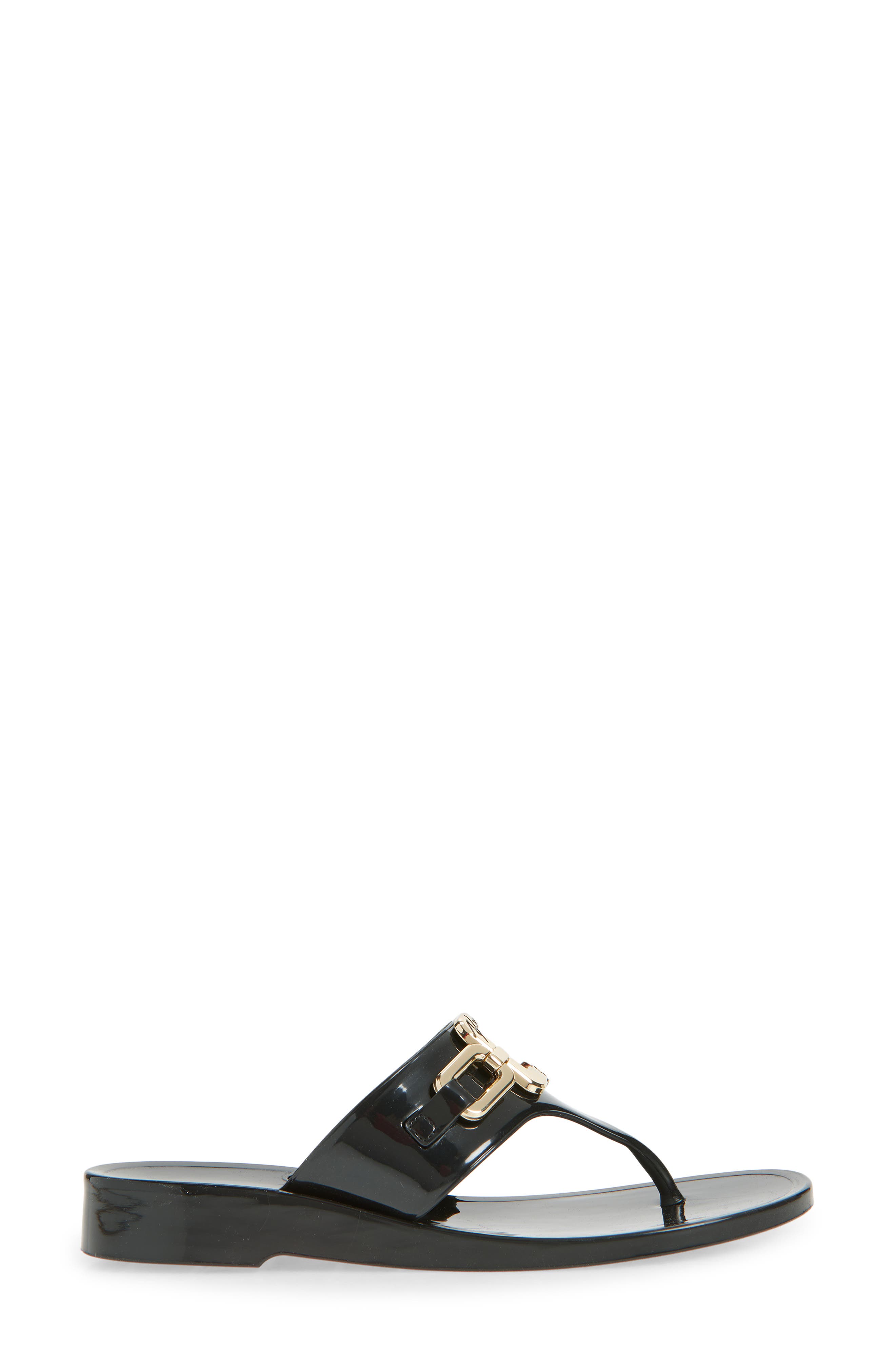 KARL LAGERFELD PARIS Vardice Flat Sandal, Alternate, color, Black