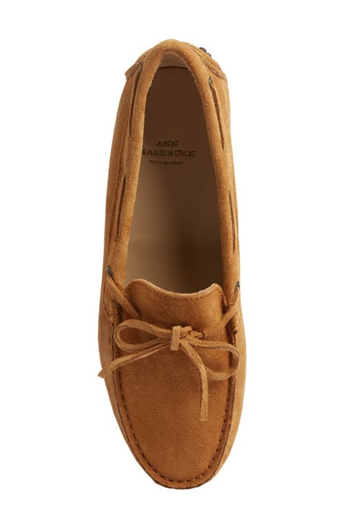 Ann Mashburn Moc Toe Driving Shoe In Camel Suede
