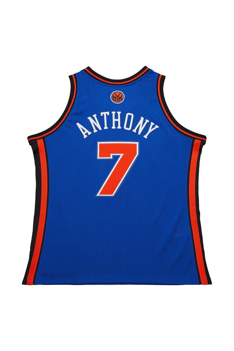 Men's Mitchell & Ness Carmelo Anthony Blue New York Knicks 2010/11 Hardwood Classics Authentic Jersey, Alternate, color, Blue