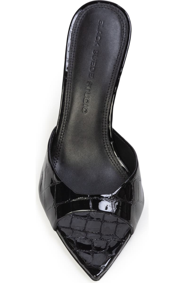 BLACK SUEDE STUDIO Brea 100 Croc Mule, Alternate, color, Black Croc Patent Leather