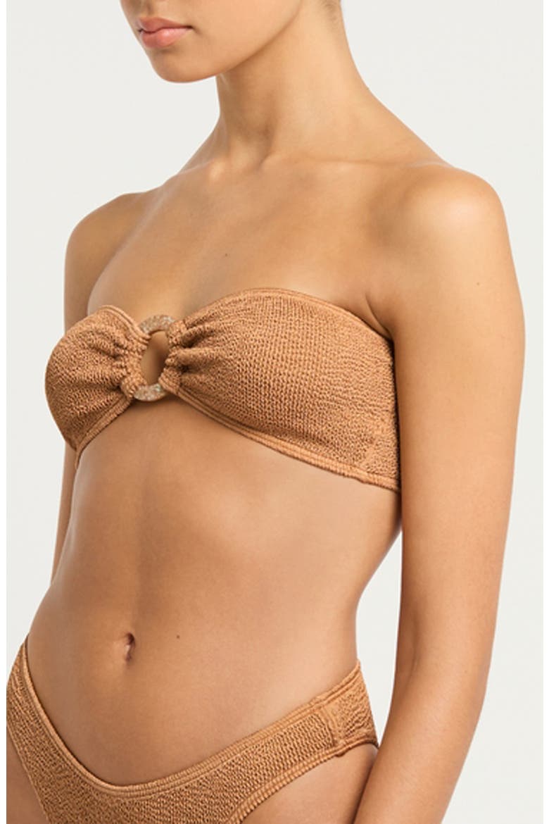 Blake Ring Tie Back Bikini Top, Alternate, color, GOLDEN SHIMMER