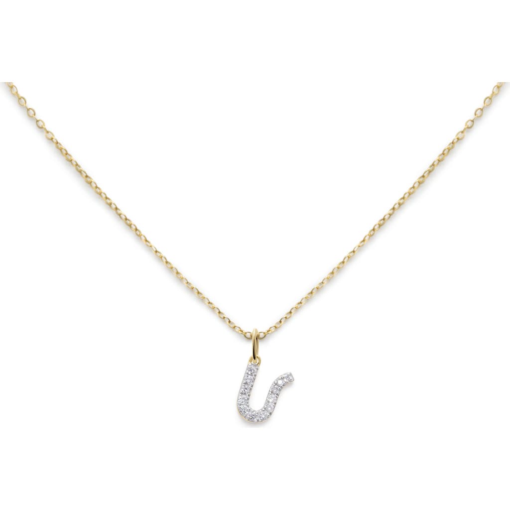Monica Vinader Lab Created Diamond Initial Pendant Necklace In Gold