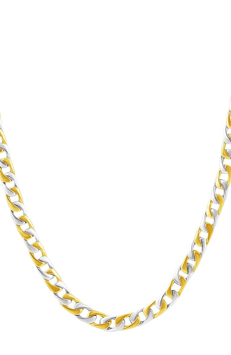 Bliss Diamond Solid Platinum & 14k Gold Men's 42.1g 5mm Flexible Link 20 " Necklace, Main, color, 